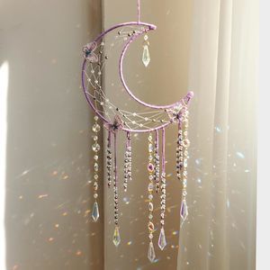Butterfly Dream Catchers With Crystals - Large Boho Purple Moon Dream Catcher🦖